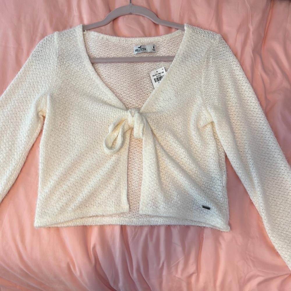 white cardigan from hollister
